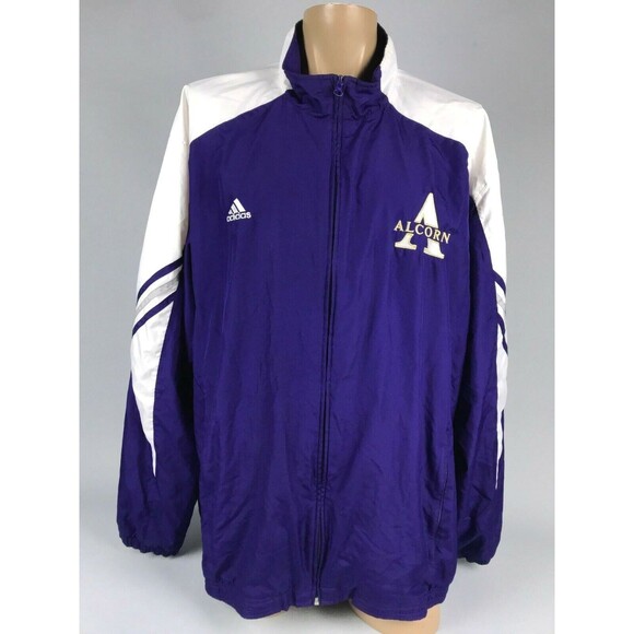 VTG Adidas Purple Activewear Alcorn Logo Sports Jacket Windbreaker Men's LARGE L - Picture 1 of 11